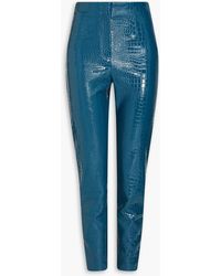 ROTATE BIRGER CHRISTENSEN - Faux Croc-effect Patent-leather Skinny Pants - Lyst