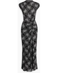 Diane von Furstenberg - Apollo Ruched Floral-print Jersey Maxi Dress - Lyst