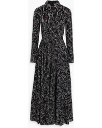 Valentino Garavani - Embellished Printed Silk Midi Dress - Lyst