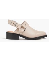 Ganni - Slingback-pumps aus einer ledermischung mit verzierung - Lyst