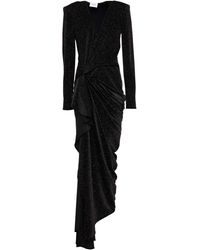 Redemption - Cindy geraffte robe aus stretch-samt mit glitter-finish - Lyst