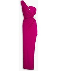 Nicholas - Defano One-shoulder Ruched Cutout Jersey Gown - Lyst