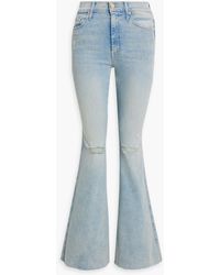 Mother - Super Cruiser Distressed Mid-rise Flared Jeans - Lyst