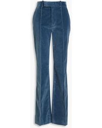 FRAME - The Slim Stacked Cotton-blend Velvet Straight-leg Pants - Lyst