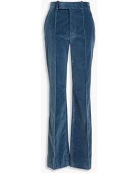 FRAME - The Slim Stacked Cotton-blend Velvet Straight-leg Pants - Lyst
