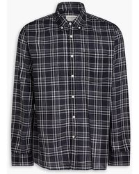 Officine Generale - Arsene kariertes hemd aus baumwoll-jacquard - Lyst
