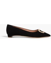 Rupert Sanderson - Bedfa Embellished Suede Point-toe Flats - Lyst
