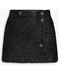 Ganni - Mini Lamé Tweed Wrap Skirt - Lyst