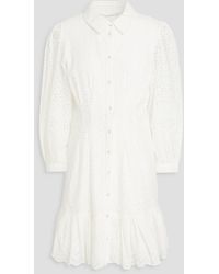 Veronica Beard - Kylan Broderie Anglaise Cotton Mini Shirt Dress - Lyst