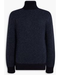 Officine Generale - Herringbone Alpaca-Blend Turtleneck Sweater - Lyst