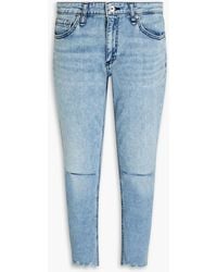 Rag & Bone - Dre cropped boyfriend-jeans in distressed-optik - Lyst