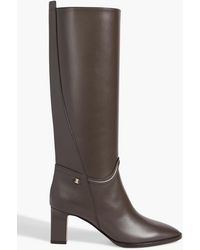 Ferragamo - Torris Embellished Leather Knee Boots - Lyst