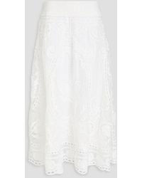 FARM Rio - Swan Lake Guipure Lace Midi Skirt - Lyst