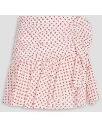 Claudie Pierlot - Ruffled Floral-print Cotton Mini Skirt - Lyst