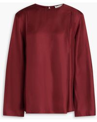 Loulou de Saison - Adalyn Pleated Silk-twill Top - Lyst