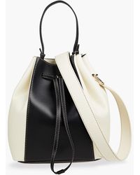 Womens Bags Bucket bags and bucket purses Furla Lipari Leather And Canvas Bucket Bag in Natural 