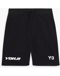 Y-3 - Logo-print French Cotton-terry Drawstring Shorts - Lyst
