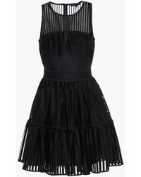 roxanne flocked ruffled tulle mini dress