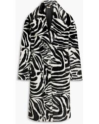 Ronny Kobo - Zebra-print Faux Fur Coat - Lyst