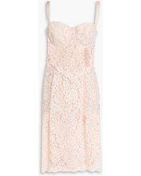 Dolce & Gabbana - Kleid aus schnurgebundener spitze aus einer baumwollmischung - Lyst