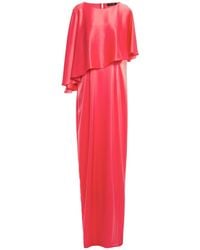 St. John Cape-effect Satin Gown - Pink