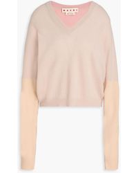 Marni - Color-block Wool And Cashmere-blend Sweater - Lyst