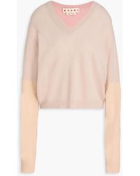 Marni - Color-block Wool And Cashmere-blend Sweater - Lyst