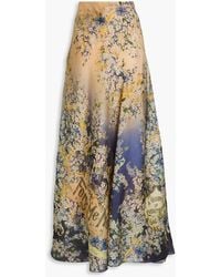 Zimmermann - Floral-print Silk-gazar Maxi Skirt - Lyst