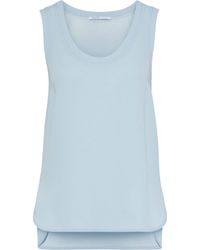 Agnona Crepe De Chine Tank Sky Blue