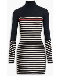 Rag & Bone - Kate Striped Ribbed Cotton And Cashmere-Blend Turtleneck Mini Dress - Lyst