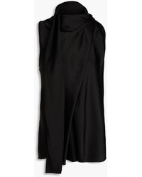 Jonathan Simkhai - Mckinnon Jersey-paneled Tie-neck Satin Top - Lyst