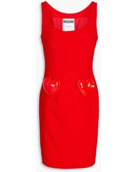 Moschino - Appliquéd Crepe Mini Dress - Lyst