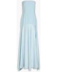 Solace London - Alessandra Strapless Satin And Crepe Maxi Dress - Lyst