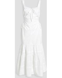 Nicholas - Betty Tiered Cutout Cotton-poplin Midi Dress - Lyst