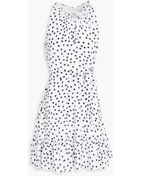 Heidi Klein - Belted Polka-dot Silk Crepe De Chine Mini Dress - Lyst