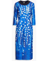 Marni - Polka-dot Silk-faille Midi Dress - Lyst