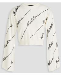 ROTATE BIRGER CHRISTENSEN - Cropped pullover aus einer baumwollmischung mit pailletten - Lyst