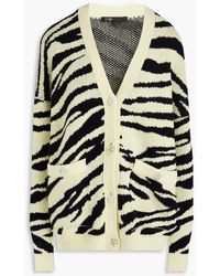 Maje - Zebra-print Jacquard-knit Cardigan - Lyst