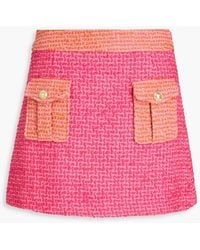 10 Crosby Derek Lam - Rima Two-tone Cotton-blend Bouclé-tweed Mini Skirt - Lyst