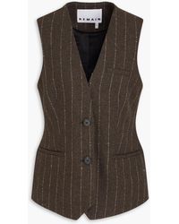 REMAIN Birger Christensen - Pinstriped Wool-blend Tweed Vest - Lyst