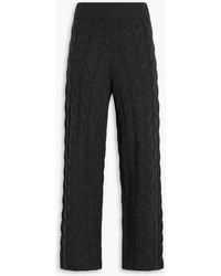 LeKasha - Trevise Cable-Knit Cashmere Wide-Leg Pants - Lyst