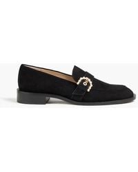Stuart Weitzman - Piper Embellished Suede Loafers - Lyst