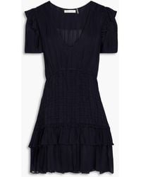 LoveShackFancy - Rena gestuftes minikleid aus jacquard mit leopardenprint und rüschen - Lyst