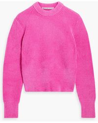 T By Alexander Wang - Ribbed Bouclé-knit Wool-blend Sweater - Lyst