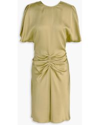 Victoria Beckham - Gathered Satin-Crepe Mini Dress - Lyst