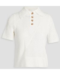 Zimmermann - Pointelle-knit Cotton Polo Shirt - Lyst