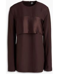 TOTEME - Satin-paneled Crepe Top - Lyst