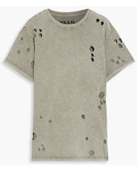SER.O.YA - Mika Distressed Stretch-cotton Jersey T-shirt - Lyst