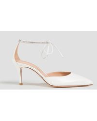 Gianvito Rossi - Montecarlo D'Orsay Crystal-Embellished Leather Pumps - Lyst