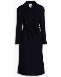 Sandro - Double-breasted Bouclé-tweed Coat - Lyst